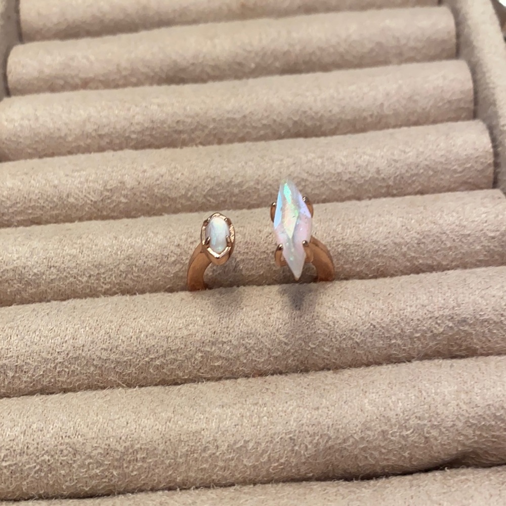 adjustable ring with two stones